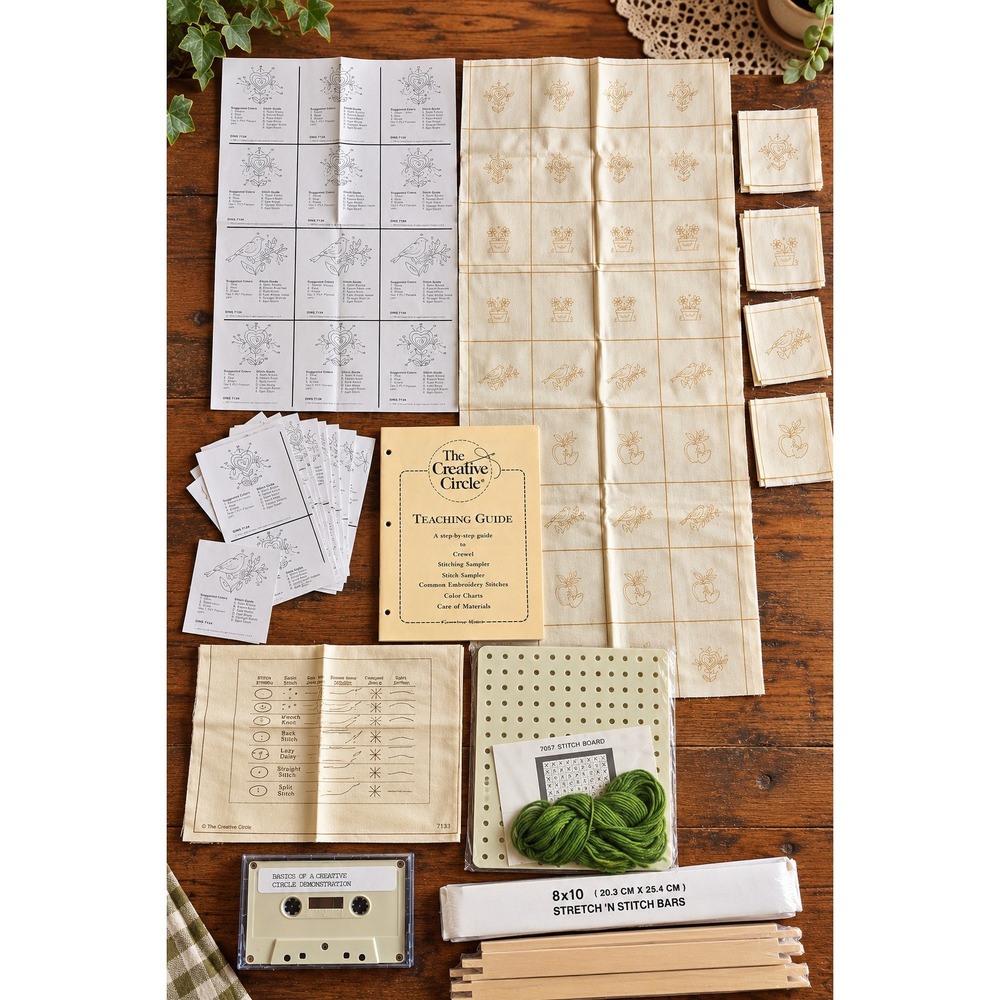 Vintage 1983 Creative Circle Embroidery Crewel Teaching Demonstration Set